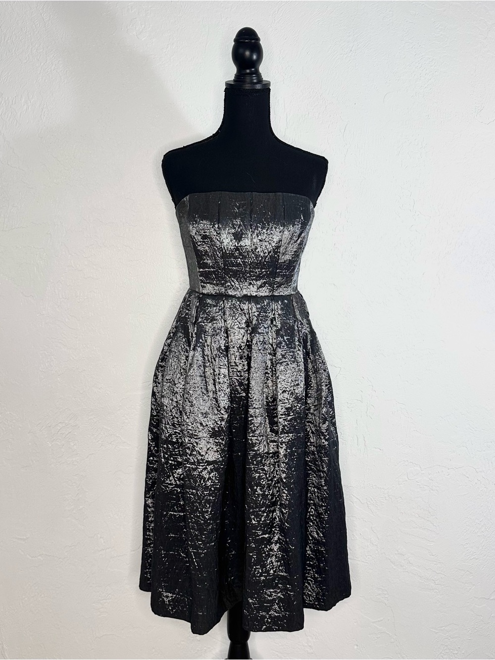 Calvin Klein strapless metallic dress